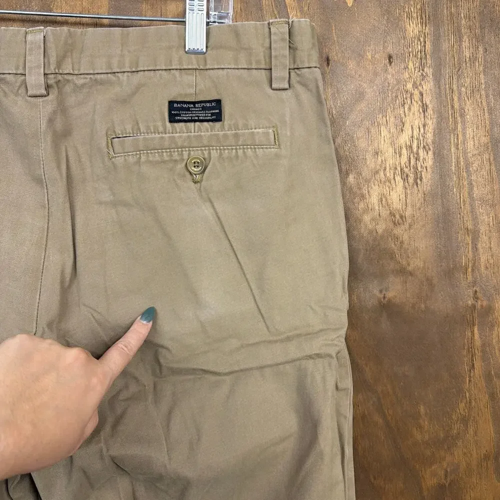 Banana Republic Mens Pants Brown Emerson Chino 100% Cotton 36x30 (36x28)